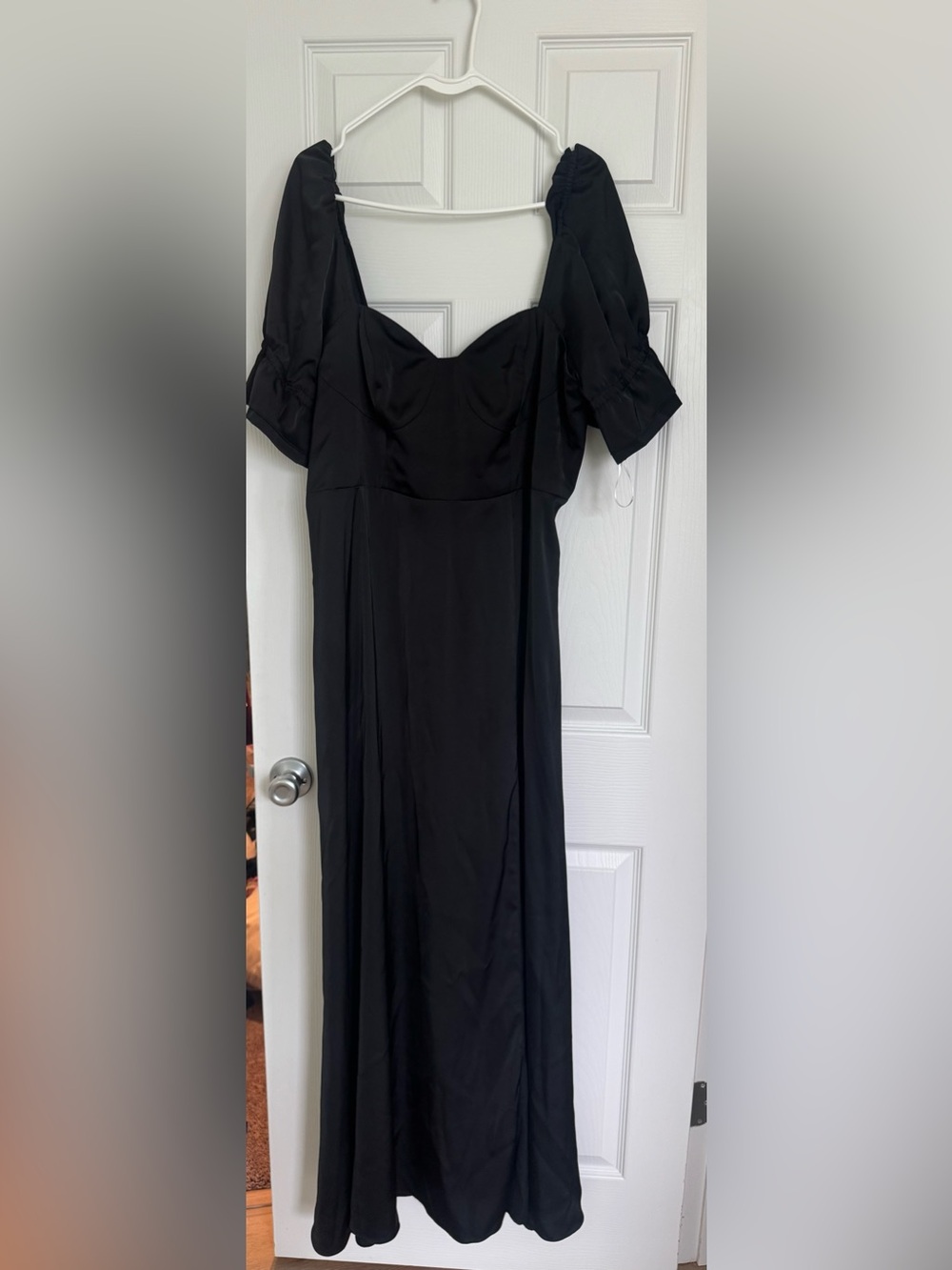 Azazie Black Puff-Sleeve Maxi Dress
